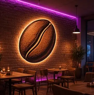 Example concept image: cafe feature wall, rendered in the site style
